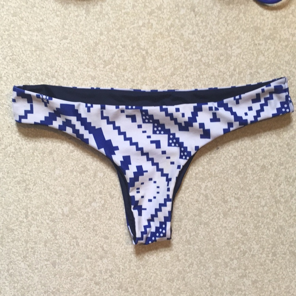 Aztec cheeky Blue Bikini Bottoms
